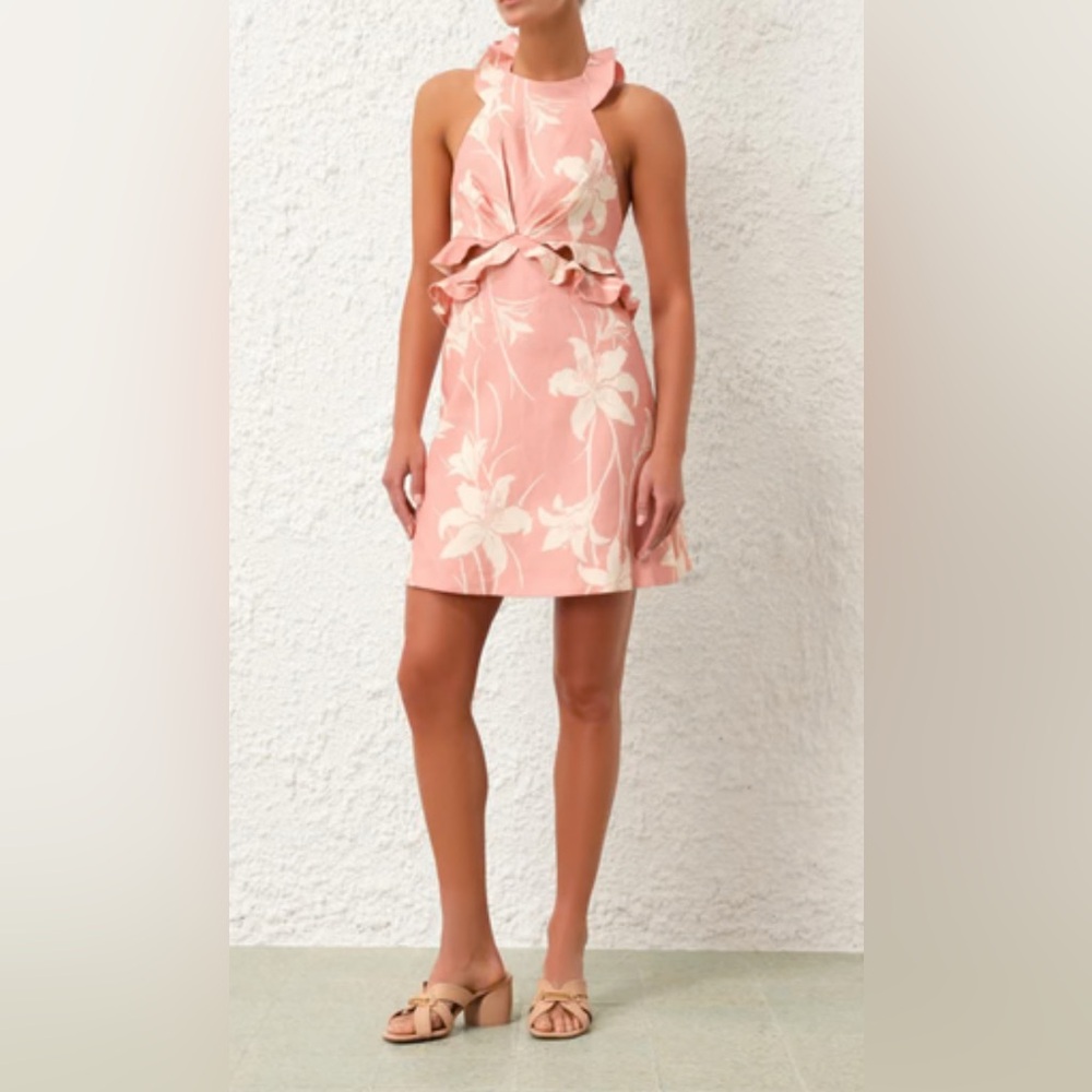 Zimmermann Pink and Cream Floral Mini Dress